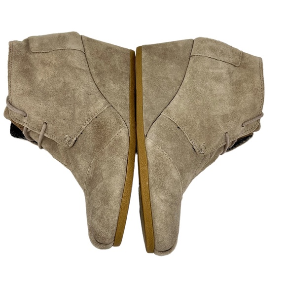 Toms women's tan suede wedge booties size 10 - Picture 5 of 10